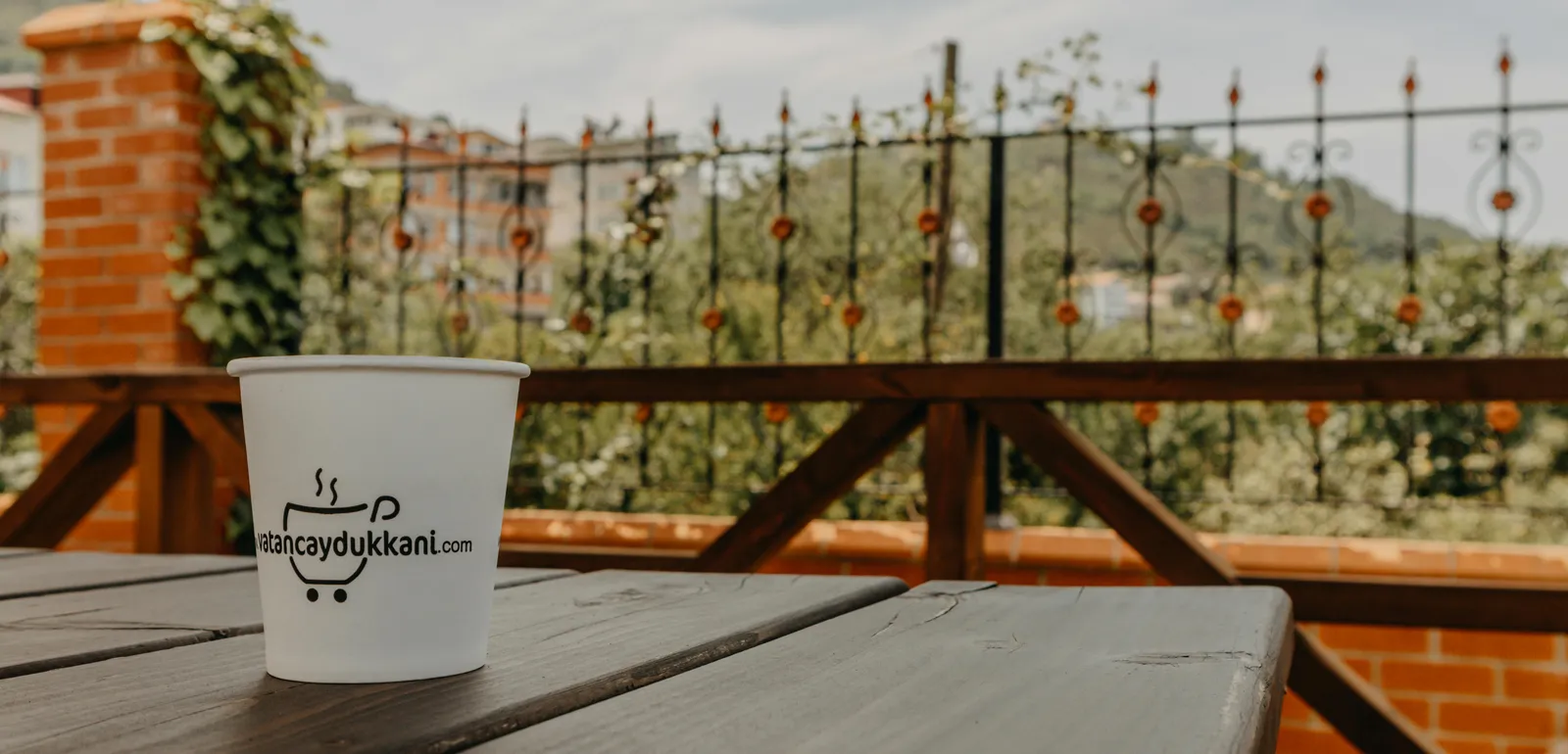 A Plastic Cup on a Wooden Table